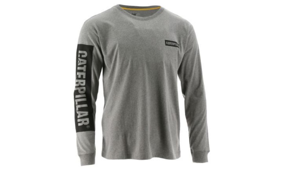 ICON BLOCK LONG SLEEVE TEE Dark Heather Grey Caterpillar
