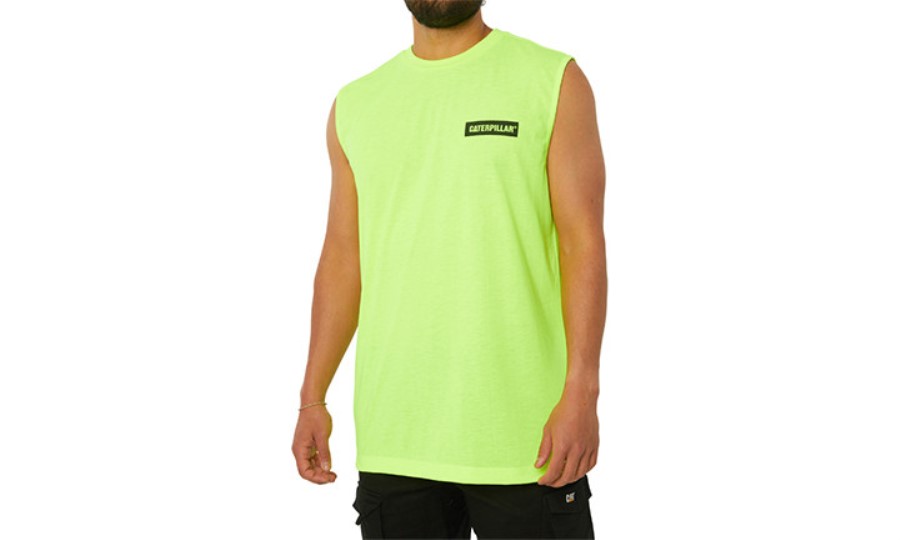 ICON MUSCLE TEE Hi-Vis Yellow Caterpillar
