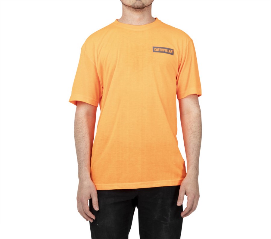 TRITON BLOCK SHORT SLEEVE TEE Hi-Vis Orange Caterpillar