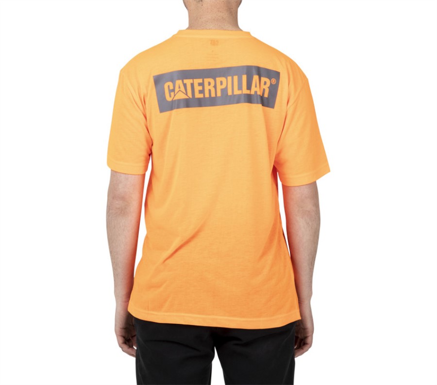 TRITON BLOCK SHORT SLEEVE TEE Hi-Vis Orange Caterpillar