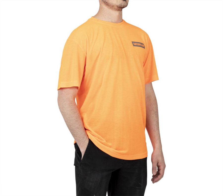 TRITON BLOCK SHORT SLEEVE TEE Hi-Vis Orange Caterpillar