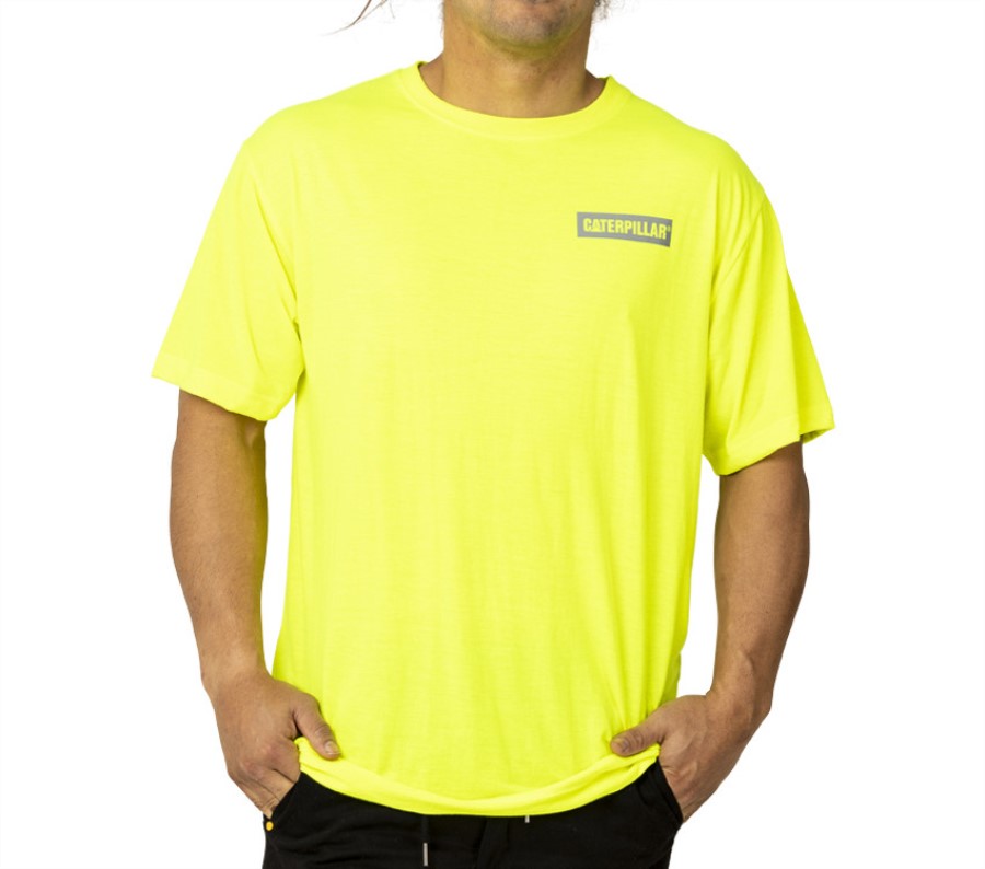 TRITON BLOCK SHORT SLEEVE TEE Hi-Vis Yellow Caterpillar