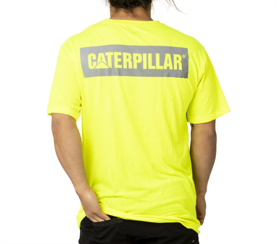 TRITON BLOCK SHORT SLEEVE TEE Hi-Vis Yellow Caterpillar