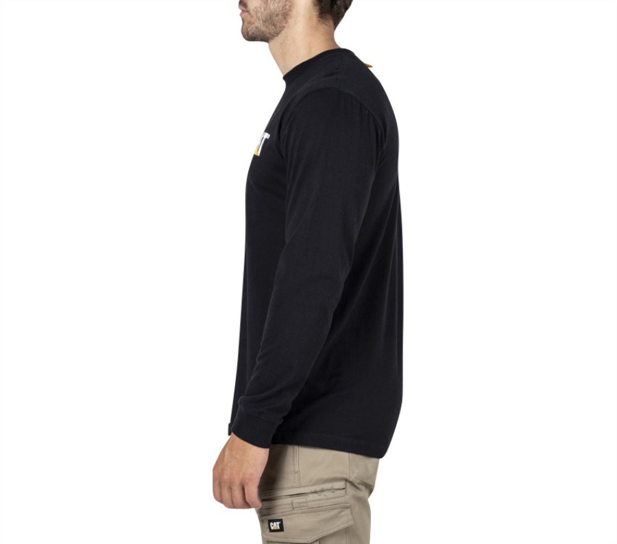 Trademark Banner Long Sleeve Tee Black Caterpillar