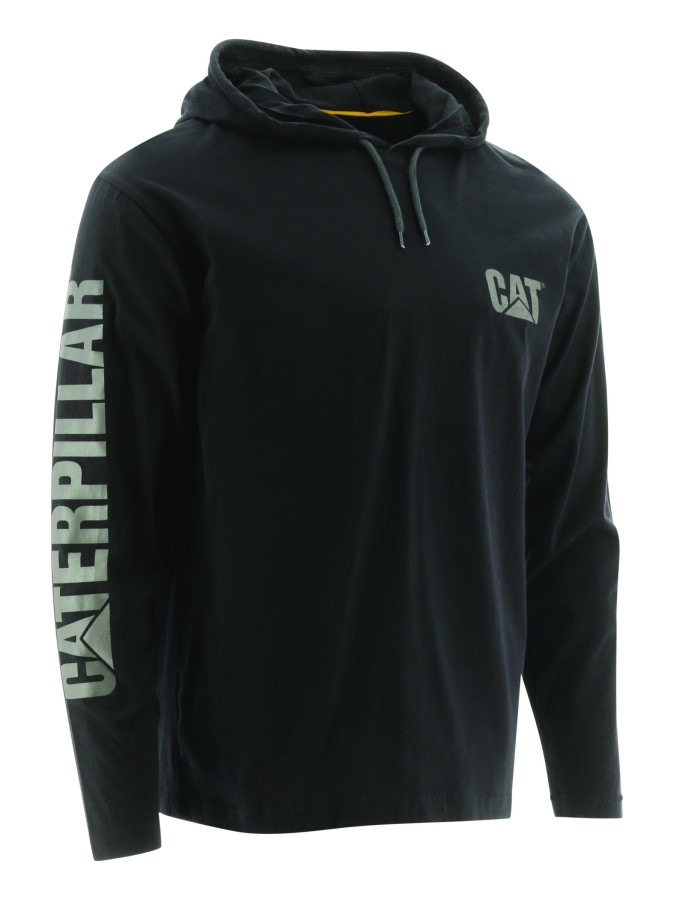 UPF HOODED BANNER LONG SLEEVE TEE Black Caterpillar