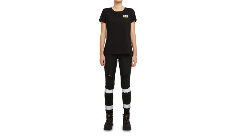 WOMEN TAPED WORK STRETCH LEGGING Black Caterpillar