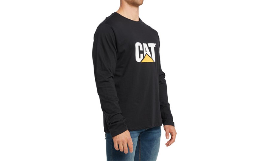 ORIGINAL FIT LONG SLEEVE LOGO TEE Pitch Black-Trademark Caterpillar