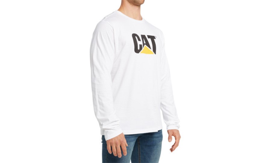 ORIGINAL FIT LONG SLEEVE LOGO TEE White-Traademark Caterpillar